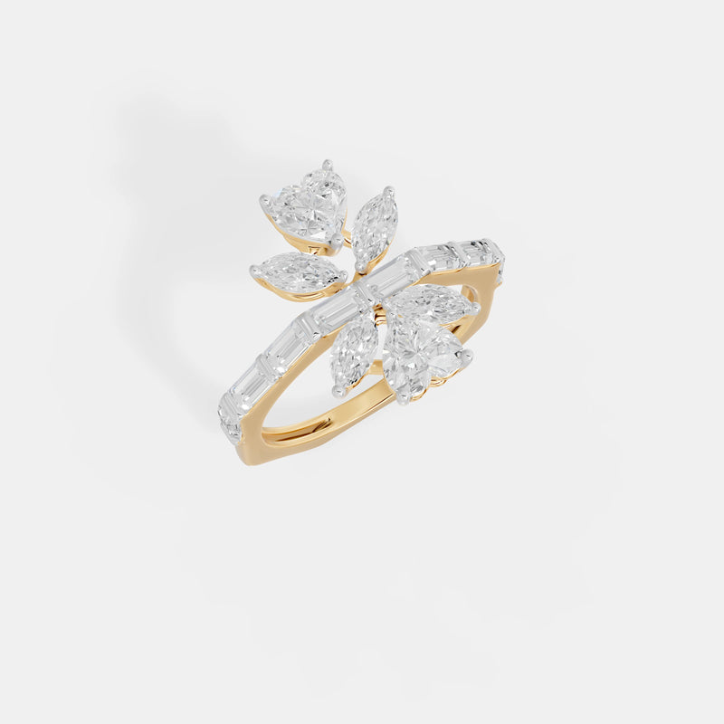 The Linear Marquise Crown Ring