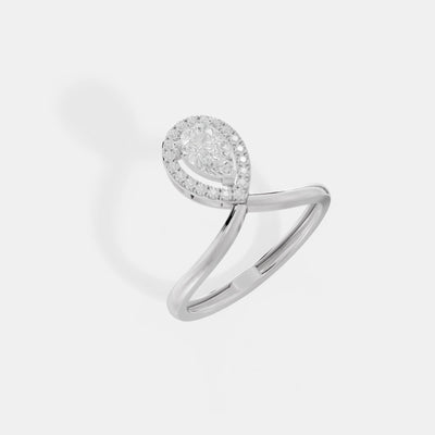The Serene Halo Curve Ring