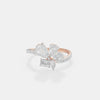 Emerald Cut & Pear Diamond Floral Ring