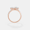 Emerald Cut & Pear Diamond Floral Ring