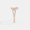 Emerald Cut & Pear Diamond Floral Ring