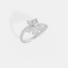 Emerald Cut & Pear Diamond Floral Ring