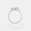 Emerald Cut & Pear Diamond Floral Ring