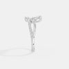 Emerald Cut & Pear Diamond Floral Ring