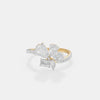 Emerald Cut & Pear Diamond Floral Ring