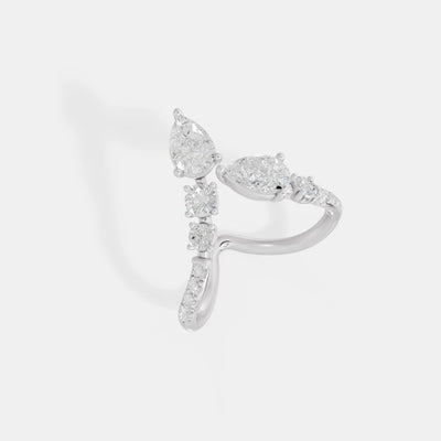 The Floating Pear Chevron Ring