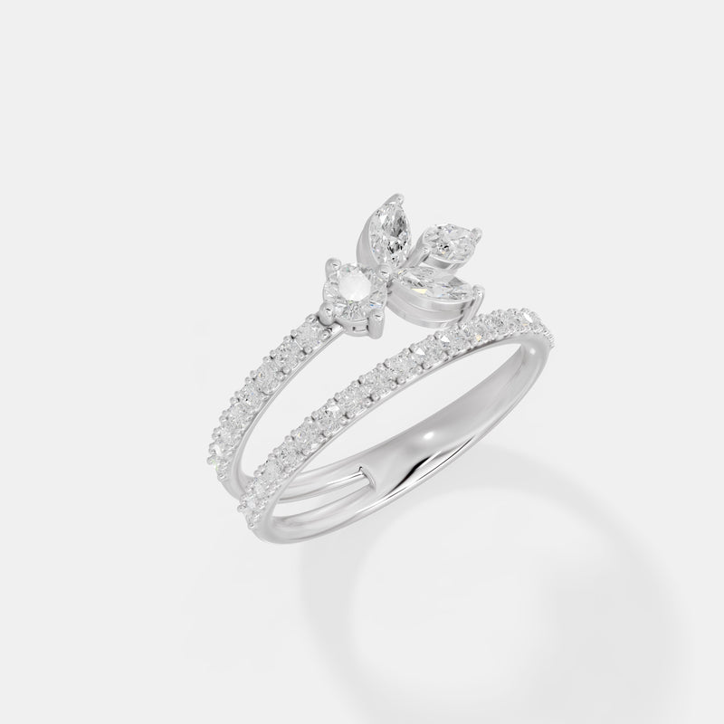 Petal Lab-Grown Diamond Asymmetric Ring