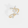 Diamond Leaf Wrap Ring 