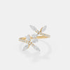 Diamond Leaf Wrap Ring 