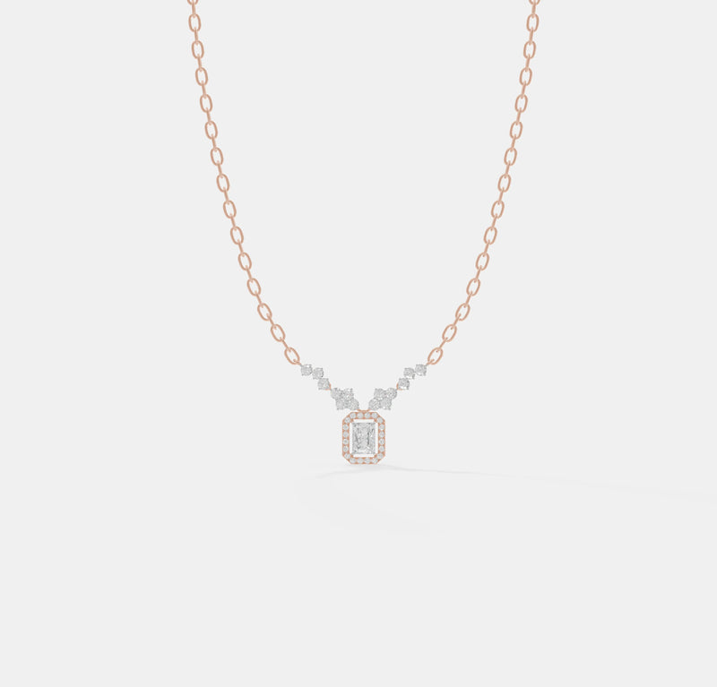 The Radiant Emerald Halo Pendant