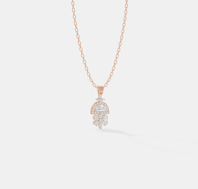 Art Deco Crescent Floral Pendant
