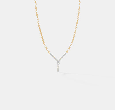 The Linear Emerald Y-Pendant