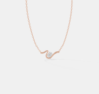 The Fluid Solitaire Oval Pendant