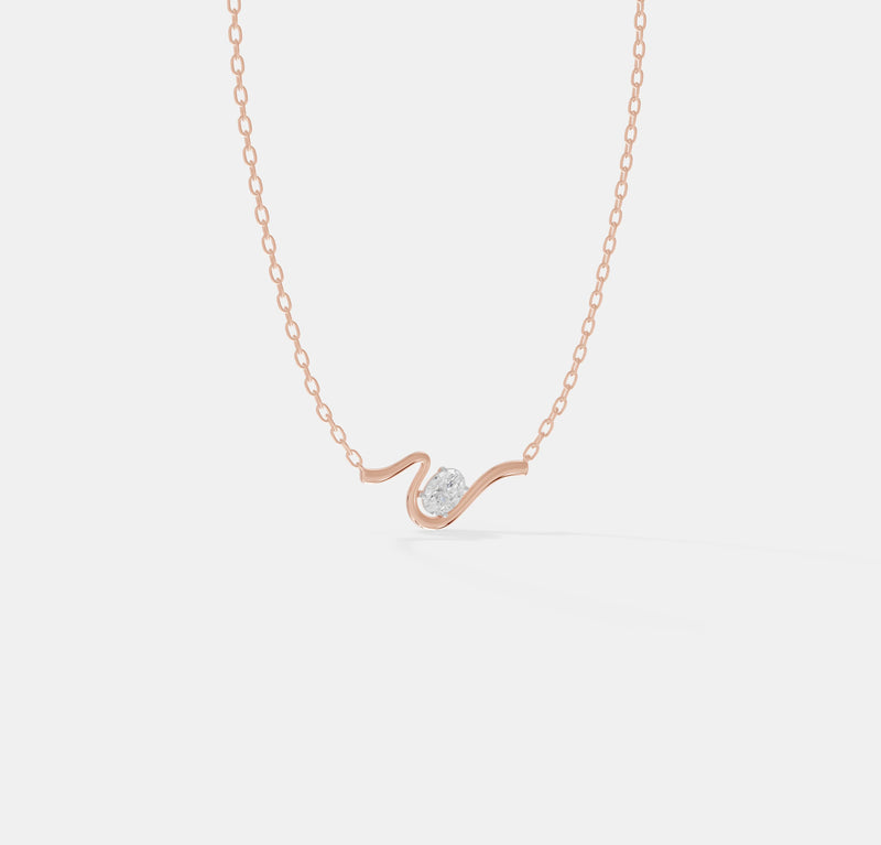 The Fluid Solitaire Oval Pendant