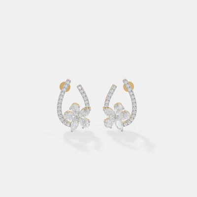 Jasmine Curved Floral Studs