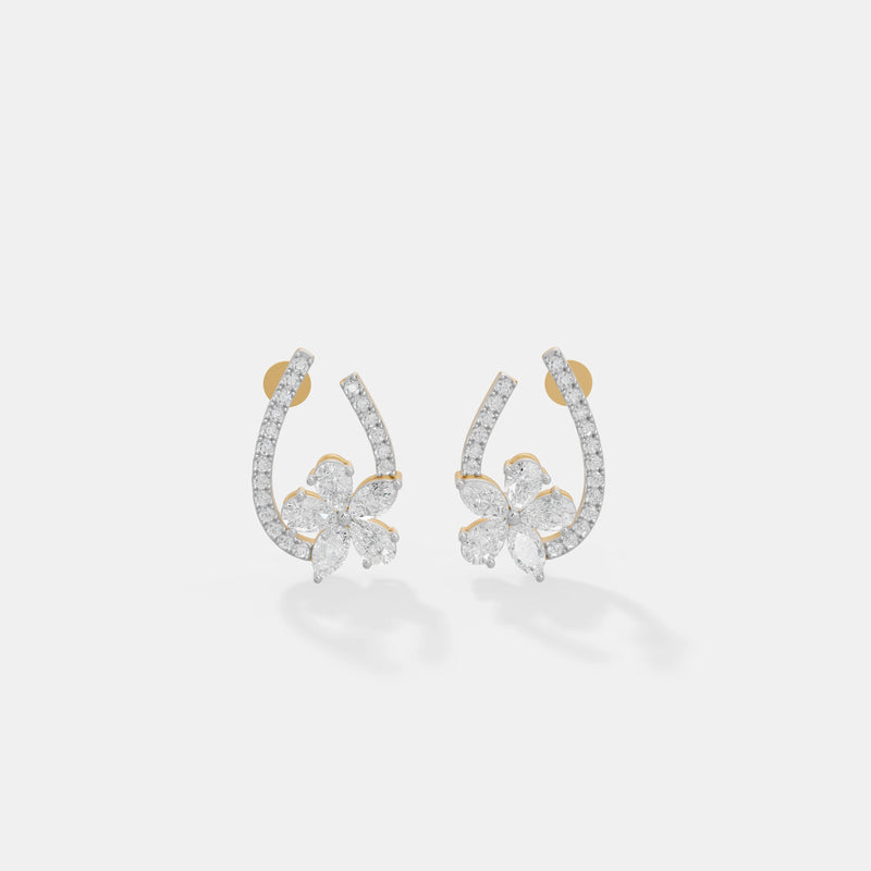Jasmine Curved Floral Studs