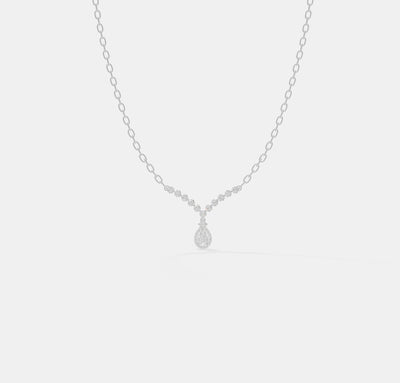 The Grand Pear Halo V-Pendant